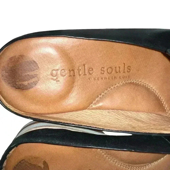 Gentle Souls by Kenneth Cole black leather mule loafers size 6 buttery soft - Picture 3 of 5